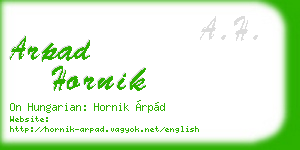 arpad hornik business card